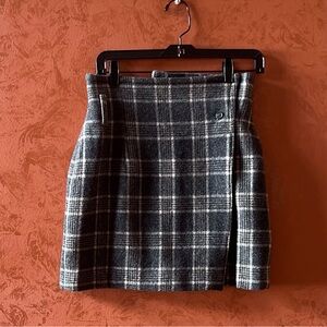 Calvin Klein Charcoal Plaid Mini Skirt